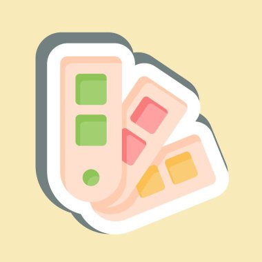 Etiket Renk Paleti. Kumaş sembolüyle ilgili. dizayn edilebilir