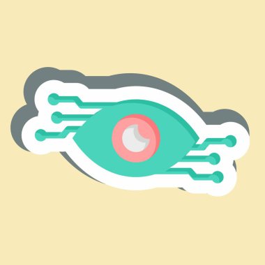 Çıkartma Bilgisayar Görüşü. Yapay Zeka sembolüyle ilgili