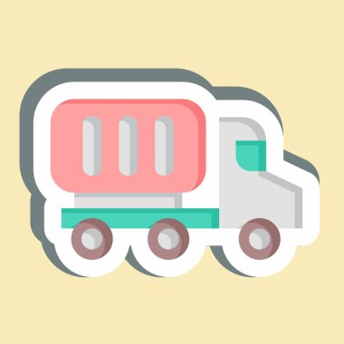 Çıkartma konteynırı kamyonu. Endüstri sembolüyle ilgili. dizayn edilebilir