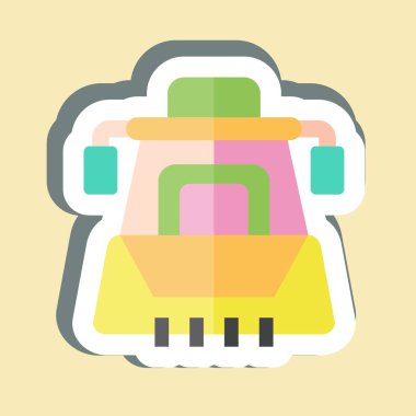 Sticker Earth Mover. Araç sembolüyle ilgili. düzenlenebilir