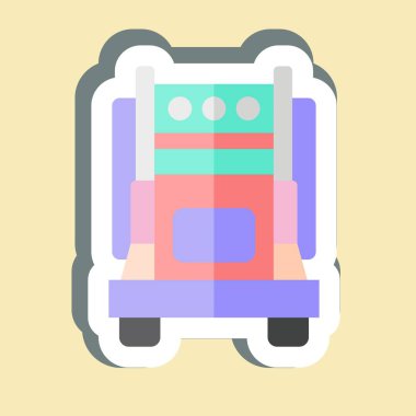 Çıkartma 18 Wheeler. Araç sembolüyle ilgili. düzenlenebilir