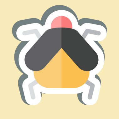 Ateşböceği çıkartması. Böceklerin sembolü. dizayn edilebilir