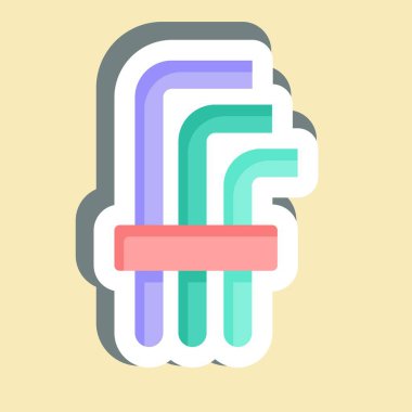 Çıkartmalı Hex Keys. Tamir Aletleri sembolüyle ilgili. dizayn edilebilir
