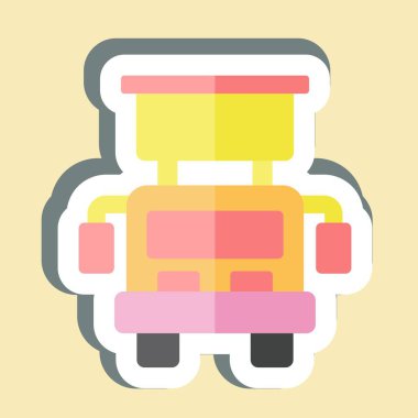 Çıkartma Kancası ve Merdiven Kamyonu. Araç sembolüyle ilgili. düzenlenebilir