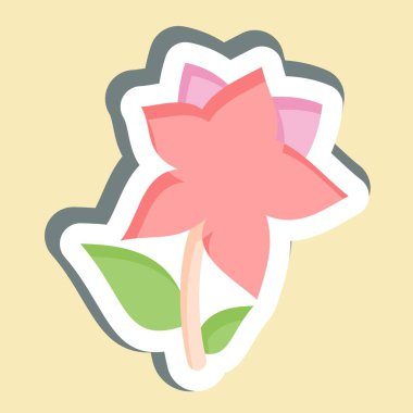 Çıkartma Lilium. Kazakistan sembolüyle ilgili. dizayn edilebilir