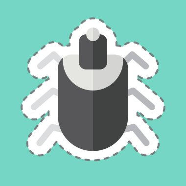 Etiket çizgisi Acari 'yi kesti. Böceklerin sembolü. dizayn edilebilir