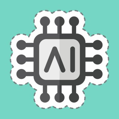 Çıkartma çizgisi Al Chips 'i kesti. Yapay Zeka sembolüyle ilgili