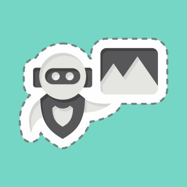 Çıkartma çizgisi Al Image 'ı kesti. Yapay Zeka sembolüyle ilgili