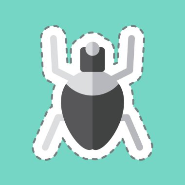 Çıkartma çizgisi yaprak bitlerini kesti. Böceklerin sembolü. dizayn edilebilir