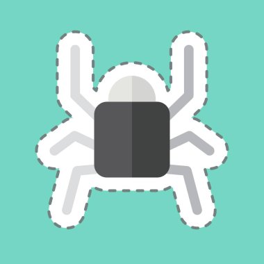 Etiket çizgisi siyahı kesti. Böceklerin sembolü. dizayn edilebilir