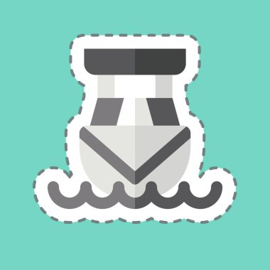 Çıkartma hattı Cabin Cruiser 'ı kesti. Araç sembolüyle ilgili. düzenlenebilir