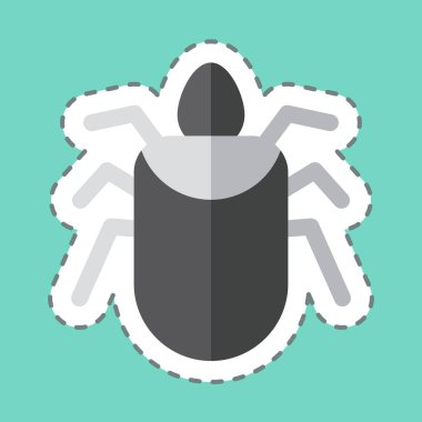 Çıkartma çizgisi Colorado Böceği 'ni kesti. Böceklerin sembolü. dizayn edilebilir