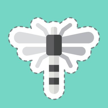 Çıkartma çizgisi Dragonfly 'ı kesti. Böceklerin sembolü. dizayn edilebilir