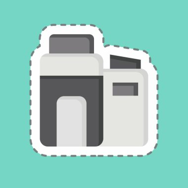 Etiket çizgisi Eco Factory 'yi kesti. Endüstri sembolüyle ilgili. dizayn edilebilir