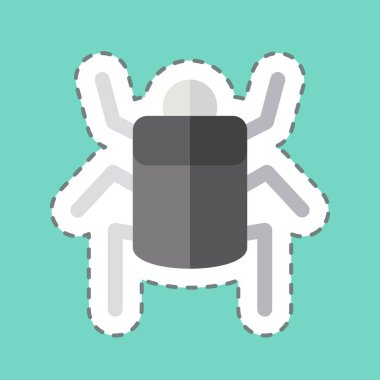 Etiket çizgisi Mısır yengecini kesti. Böceklerin sembolü. dizayn edilebilir