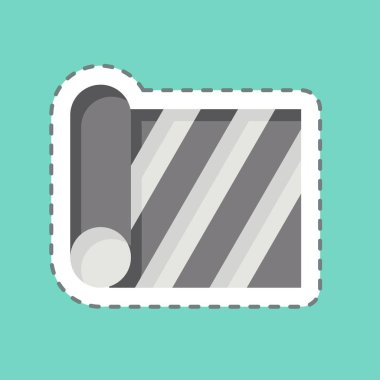 Çıkartma çizgisi kumaş rulo kesti. Kumaş sembolüyle ilgili. dizayn edilebilir