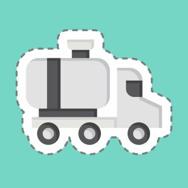 Çıkartma hattı gaz kamyonunu kesti. Endüstri sembolüyle ilgili. dizayn edilebilir