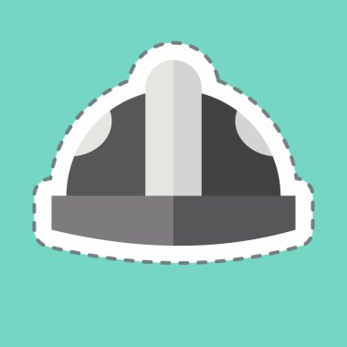 Çıkartma çizgisi Helmat 'ı kesti. Endüstri sembolüyle ilgili. dizayn edilebilir