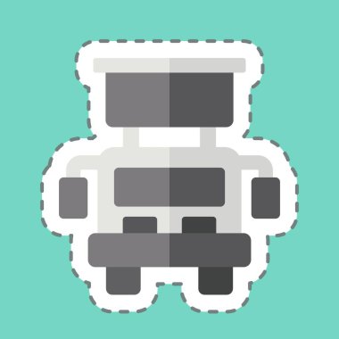 Çıkartma çizgisi Kanca ve Merdiven Kamyonu 'nu kesti. Araç sembolüyle ilgili. düzenlenebilir