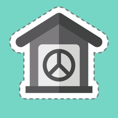 Çıkartma hattı kesildi. Dünya Barışı sembolüyle ilgili. dizayn edilebilir