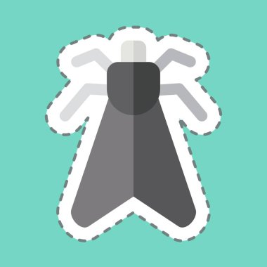 Çıkartma çizgisi Böcek 'i kesti. Böceklerin sembolü. dizayn edilebilir