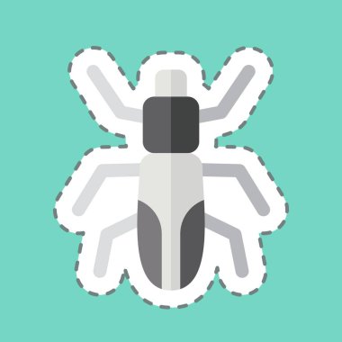 Etiket çizgisi Japon Böceği 'ni kesti. Böceklerin sembolü. dizayn edilebilir