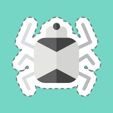 Çıkartma çizgisi Lady Bird 'ü kesti. Böceklerin sembolü. dizayn edilebilir