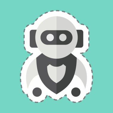 Çıkartma çizgisi Makine Öğrenme 'yi kesti. Yapay Zeka sembolüyle ilgili