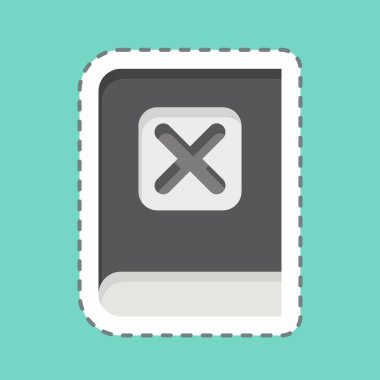 Çıkartma çizgisi elle kesilmiş. Ünlem sembolüyle ilgili. dizayn edilebilir