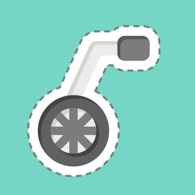 Çıkartma çizgisi Ölçme Çarkı 'nı kesti. İnşaat Mühendisliği sembolüyle ilgili. düzenlenebilir