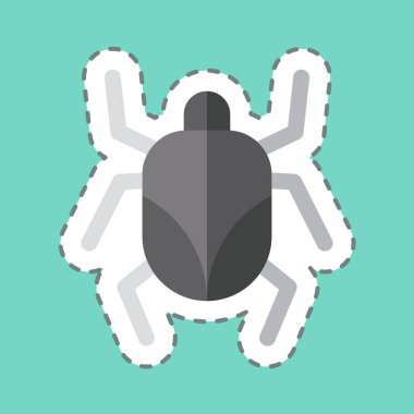 Çıkartma çizgisi Mite 'ı kesti. Böceklerin sembolü. dizayn edilebilir 1