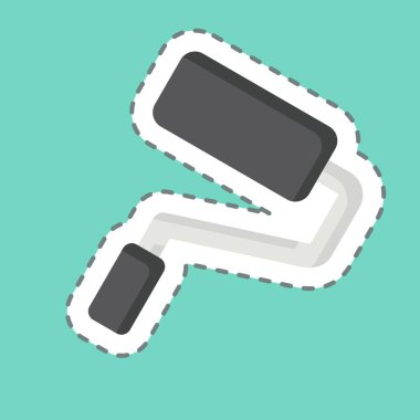 Çıkartma çizgisi boya silindirini kesmiş. Tamir Aletleri sembolüyle ilgili. dizayn edilebilir