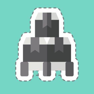 Etiket çizgisi Palet Kutusunu kesti. Endüstri sembolüyle ilgili. dizayn edilebilir