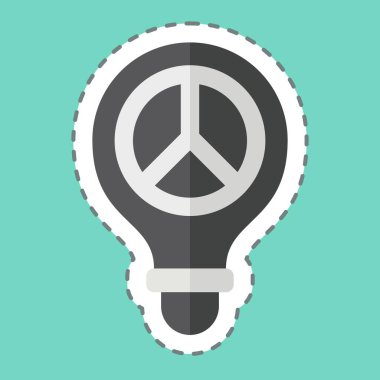 Çıkartma çizgisi Barış Düşüncesini kesti. Dünya Barışı sembolüyle ilgili. dizayn edilebilir