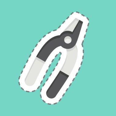 Çıkartma çizgisi Kerpeten 'i kesti. Tamir Aletleri sembolüyle ilgili. dizayn edilebilir