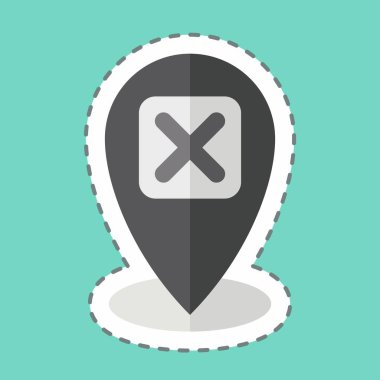 Çıkartma çizgisi kesme noktası. Ünlem sembolüyle ilgili. dizayn edilebilir