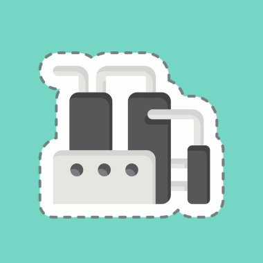 Çıkartma hattı Rafineri 'yi kesti. Endüstri sembolüyle ilgili. dizayn edilebilir