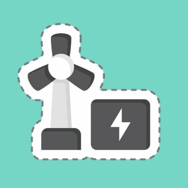 Çıkartma hattı yenilenebilir enerjiyi kesti. Endüstri sembolüyle ilgili. dizayn edilebilir