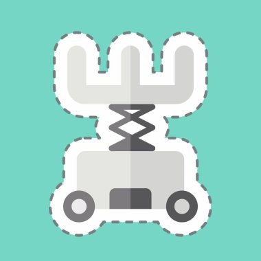 Çıkartma çizgisi Makas Kaldırma 'yı kesti. Endüstri sembolüyle ilgili. dizayn edilebilir