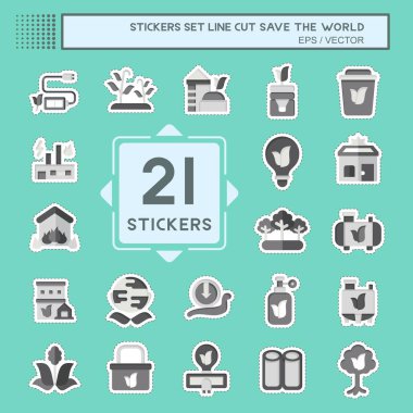 Çıkartma hattı kesimi Dünyayı Kurtarın 'ı ayarlayın. Eğitim sembolüyle ilgili. düzenlenebilir