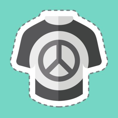 Etiket çizgisi Shirt 'ü kesti. Dünya Barışı sembolüyle ilgili. dizayn edilebilir