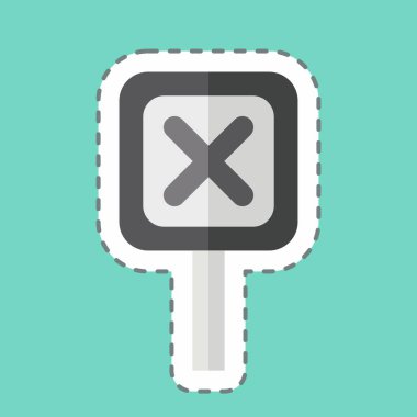 Çıkartma çizgisi kesme işareti. Ünlem sembolüyle ilgili. dizayn edilebilir