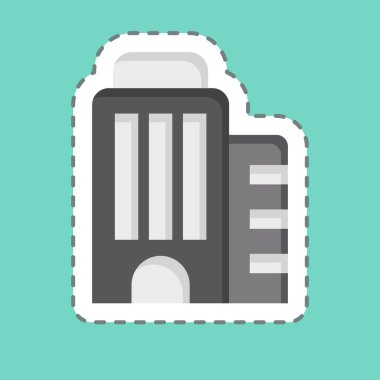 Çıkartma çizgisi Gökdelen 'i kesti. İnşaat Mühendisliği sembolüyle ilgili. dizayn edilebilir