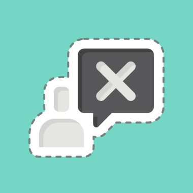 Çıkartma çizgisi kesilmiş. Konuş. Ünlem sembolüyle ilgili. dizayn edilebilir