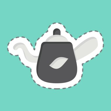 Çıkartma çizgisi Tea 'yi kesti. Kazakistan sembolüyle ilgili. dizayn edilebilir