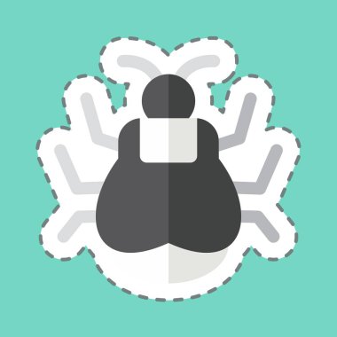 Çıkartma çizgisi Tick 'i kesti. Böceklerin sembolü. dizayn edilebilir