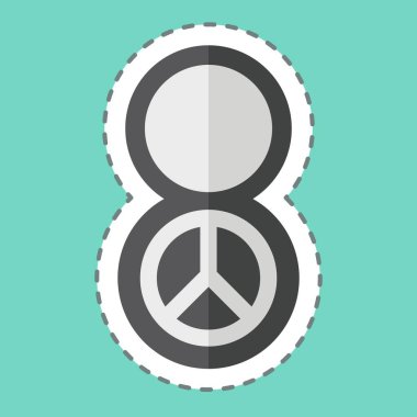 Çıkartma çizgisi Kadın Günü 'nü kesti. Dünya Barışı sembolüyle ilgili. dizayn edilebilir