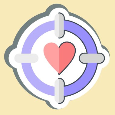 Çıkartmalı Aşk Hedefi. Dünya Barışı sembolüyle ilgili. dizayn edilebilir