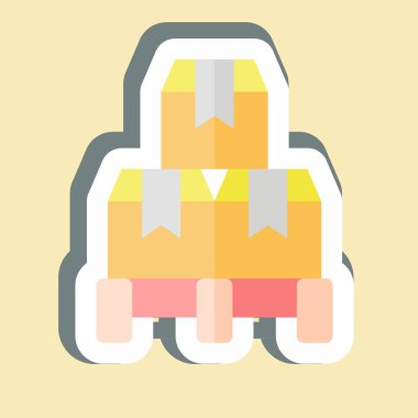 Çıkartma Kutusu. Endüstri sembolüyle ilgili. dizayn edilebilir