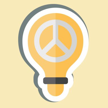 Çıkartma Barış Düşüncesi. Dünya Barışı sembolüyle ilgili. dizayn edilebilir